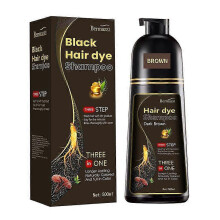 (brown) Hair Dye Shampoo 3 in 1 for Gray Hair Coverage, Hair Color Shampoo for Women Men, Natural Herbal Ingredients Shampoo