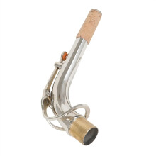 25 mm Es-Alto Saxophone Neck Tube - Curved Neck Silver Brass Replacement Parts for Woodwind Instruments