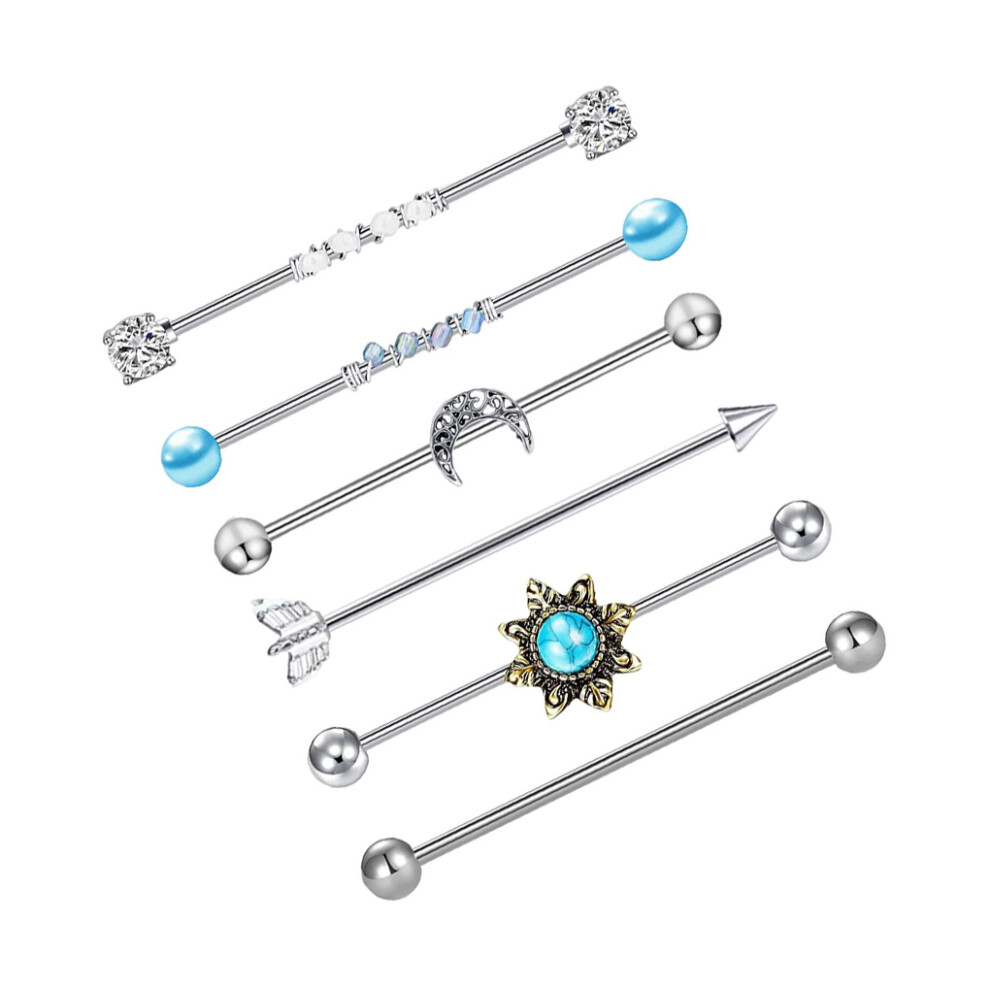 Trendy Industrial Barbell Earrings for Cartilage and Helix Piercings-image-OPC-PK97FV7-NEW