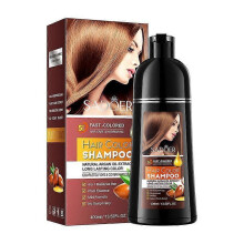 (brown) Hair Dye Shampoo, 3 in 1 Instant Hair Dye, Easy to Use At Home, Semi-Permanent Hair Color Shampoo for Men Women, Natural Plant Hair Dye 400ml