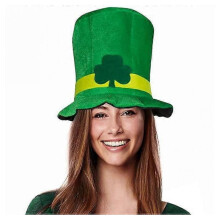 St. Patricks Day Shamrock Green Velvet Top Hat for Men and Women