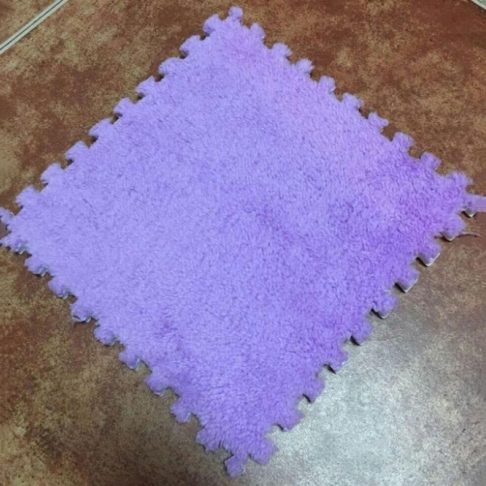 Schaumstoffmatte Plüschschaum Waschbar Rutschfeste Krabbelmatte EVA Puzzle Spielmatte 10 Stück 30,5 x 30,5 cm Lila Einheitsgröße