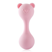Rattle Baby Silica Baby Rattles 0 Months Cute Bear Shape Food Grade Maracas Montessori Toy Pink Gift for Newborns