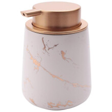 Imitate Marble Ceramic Dispenser,portable Refillable Liquid Shampoo&lotion Jar,400ml,white