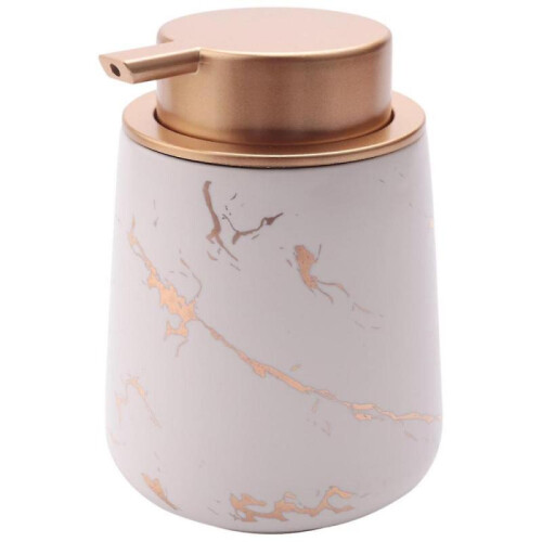 Imitate Marble Ceramic Dispenser,portable Refillable Liquid Shampoo&lotion Jar,400ml,white