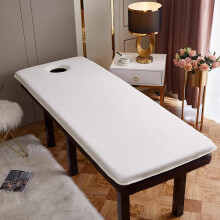 Memory Foam Massage Table Topper 180x60cm with Face Hole, 3cm Thick Latex Salon Mattress, Elastic Band, White