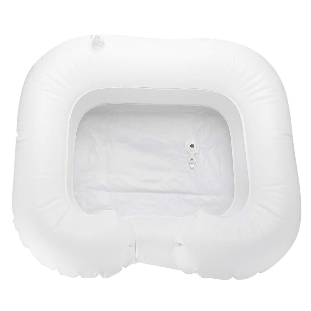 Inflatable PVC Hair Washbasin, Portable Shampoo Basin with Soft Material, Safety Valve, Transparent Drainage Tube