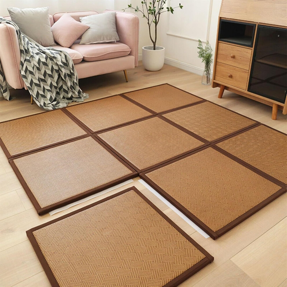 Japanische Rattan-Klappmatte, Rutschfeste Isomatte 60 x 180 cm für Wohnzimmer, Schlafzimmer, Traditionelles Design