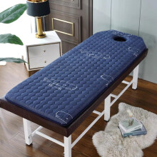 Memory Foam Massage Table Topper 190 x 60 cm Blue, Lash Bed Mattress Pad with Hole, Spa Bed Protective Pad