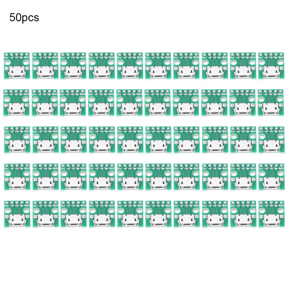 50 Pcs Female Micro USB to DiP 2.54mm Pin