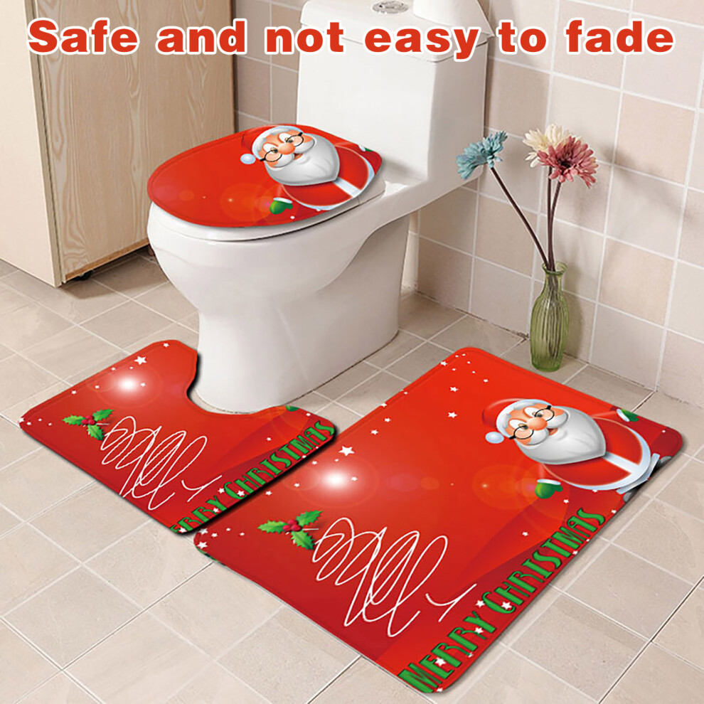 (Red) Christmas Decoration Doormat Santa Claus Christmas Tree Indoor And Outdoor Entrance Doormat Front Door Decoration Mat Suction Doormat 4651941575957