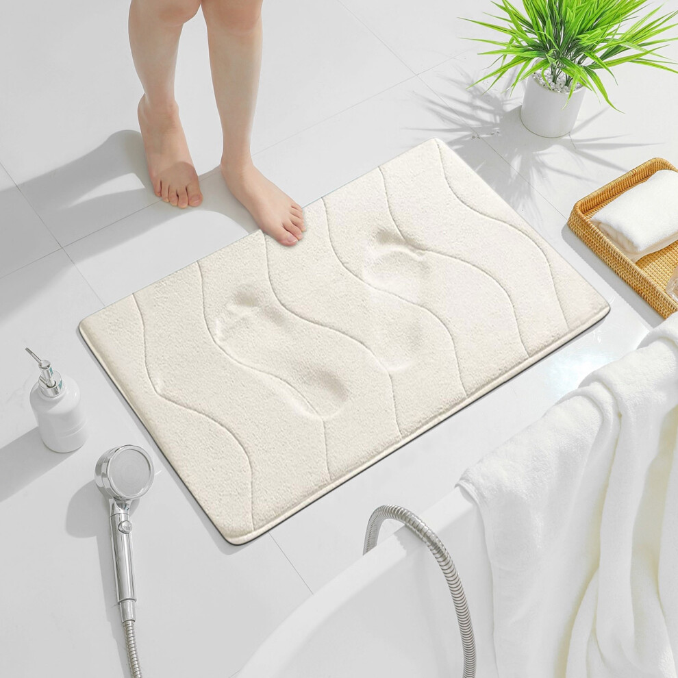 (White) Toilet Absorbent Mat Kitchen Mat Entrance Bathroom Non-slip Mat Sponge Door Mat Bedroom Carpet-image-OPC-PK97WKW-NEW