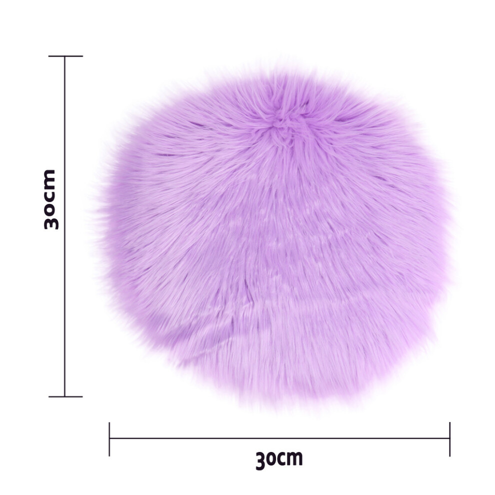 (Purple) Soft Artificial Sheepskin Rug Chair Cover Artificial Wool Warm Hairy Carpet Seat 4651941582733