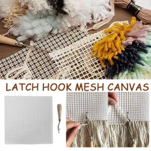 (A) Rug Hooking Mesh Canvas, Latchs Hook Mesh Canvas, with Needle Hook, 5050 cm