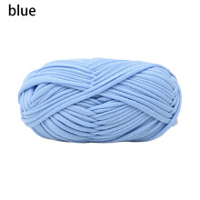 (Blue) Home DIY crochet thread of Wool Hand Woven Basket Thick Knitted Blanket