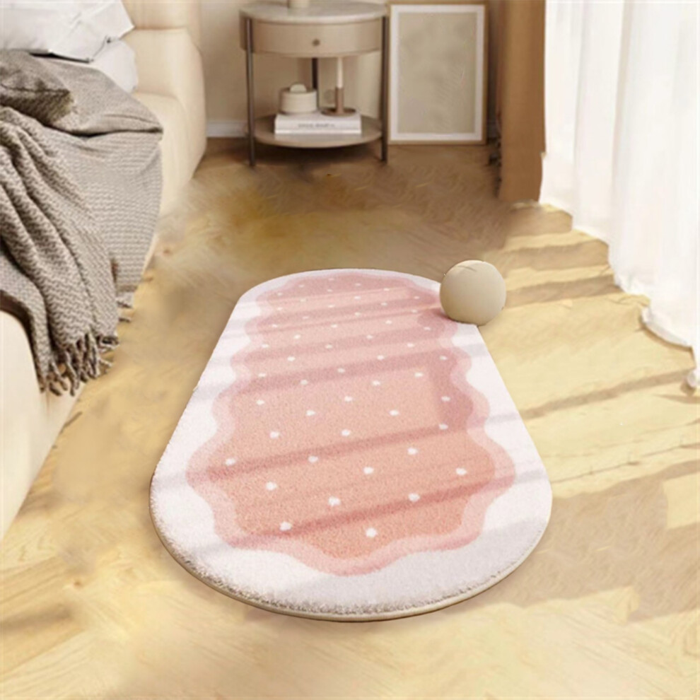 (Pink) Soft Bedroom Rugs Shaggys Rugs For Bedroom Oval Rugs Room Small Carpet Living Room Runner Rug Non Slip Decor-image-OPC-PK97Z5J-NEW