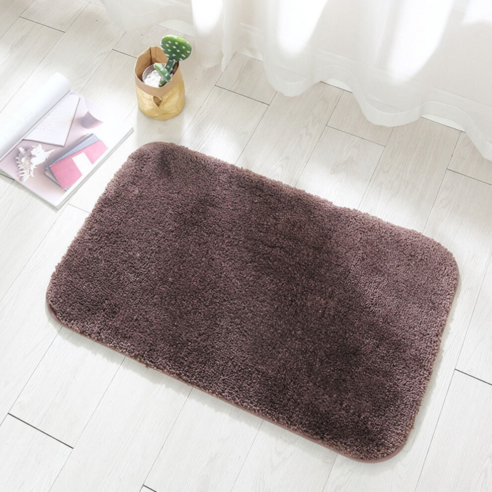 (Brown) Microfiber Bathroom Rugs Bath Mat Extra Thick, Soft , Absorbent, Bath Rugs For Bathroom-image-OPC-PK97ZCD-NEW