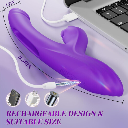 Heating Double Flapping Vibrator SexToy, Tapping Clitoral Massage Ball 1