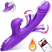 Heating Double Flapping Vibrator SexToy, Tapping Clitoral Massage Ball