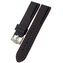 Rubber Band 23 mm for Omega Watches – Soft Waterproof Silicone Band in Red, Sizes 19-24 mm