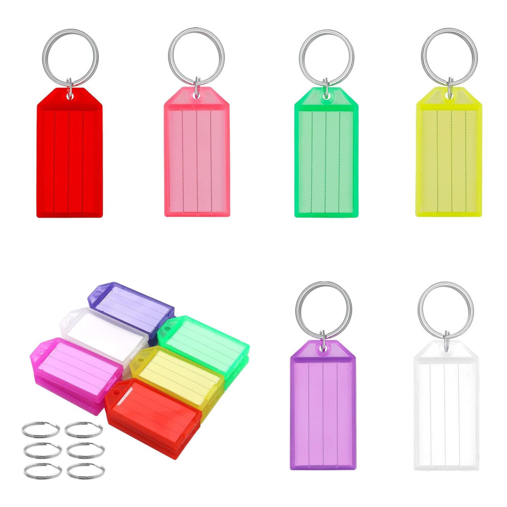 Key Fob Labels Pack Of 30 With Split Ring Label Window For Key Labelling, Suitcase Tags, 6 Colour Options 6482260330921