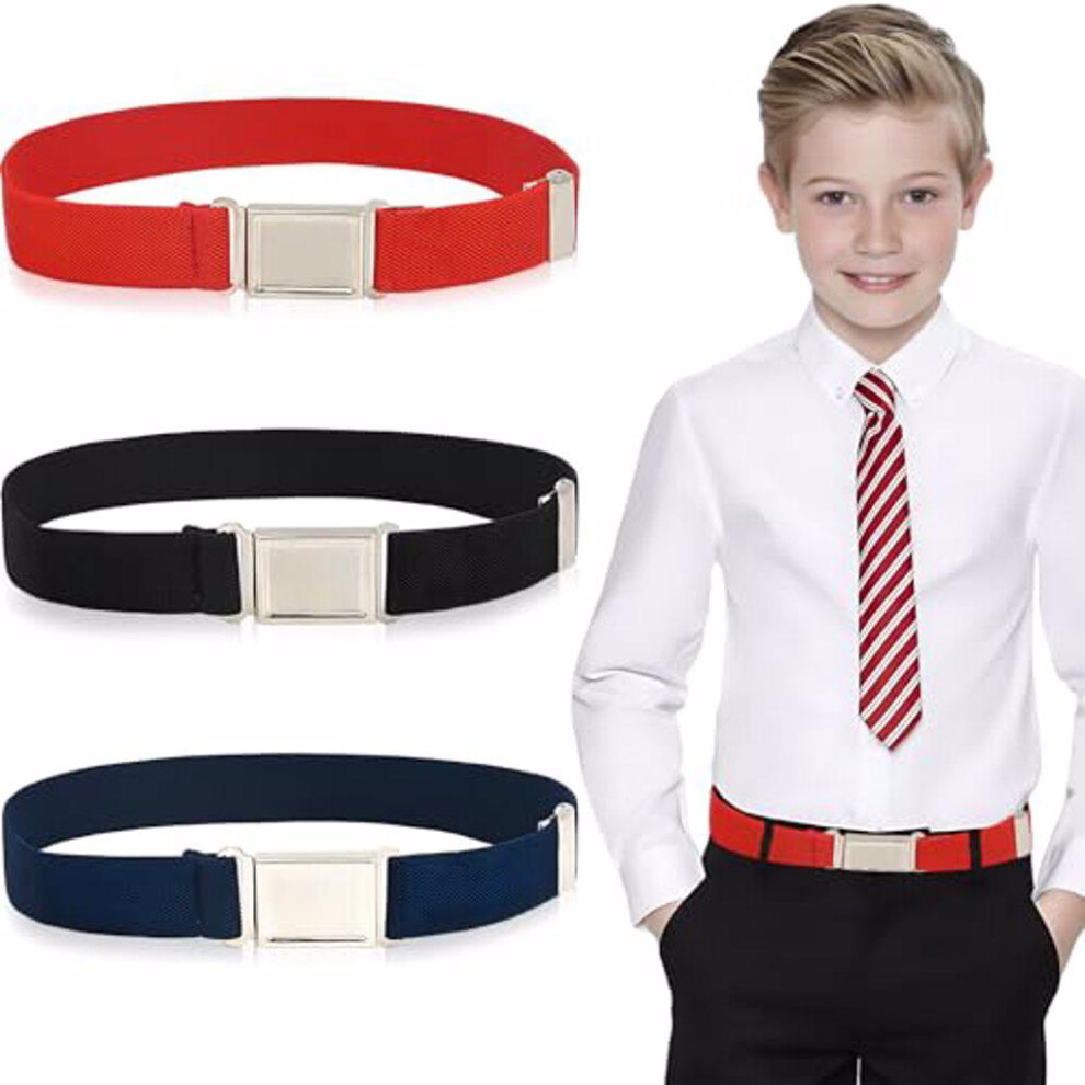3pieces Adjustable Buckle Belt For Men Elastic And Convenient Faux