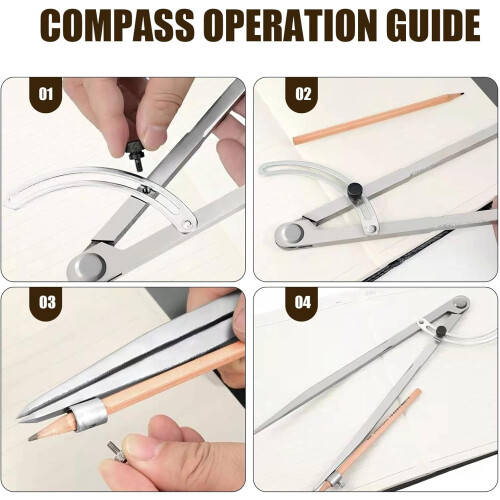 Woodworking Compass 20 Inch Precision Compass with Wing Divider and Pencil Holder for Geometry and Drafting Projects 2
