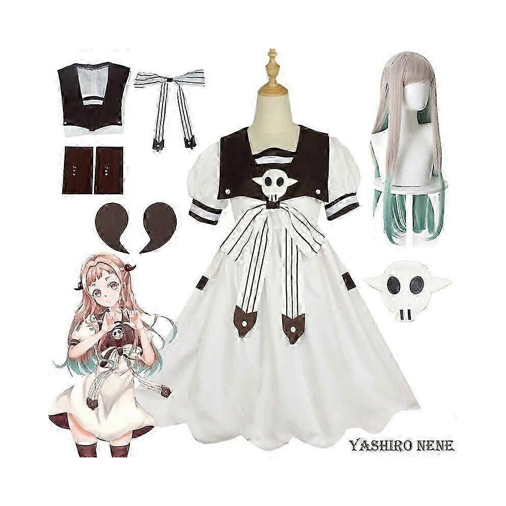 (S-Wig)Anime Yashiro Nene Cosplay Toilet Bound Hanako Kun Cosplay Costume Dress Wig Full Set Halloween