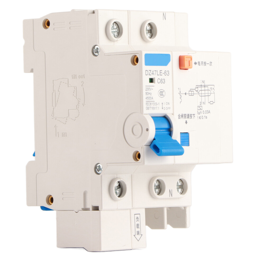 DZ47LE‑63 1p N C63 RCCB Residual Current Circuit