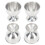 4PCS Egg Cup Set 40ml Stainless Steel High 3