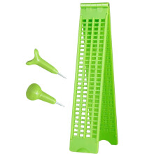 Braille Slate with 2 Styles, 4 Lines, 28 Cells - Portable Braille Writing Machine for Blind Students, Green Color