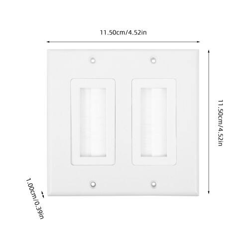 Wall Cable Pass Through Socket Panel 11.50x11.50x1.00cm 1