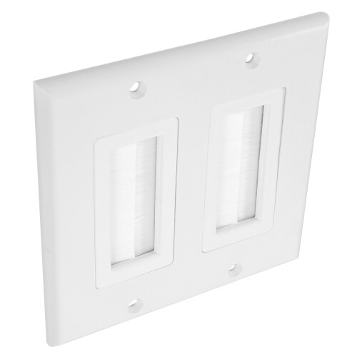 Wall Cable Pass Through Socket Panel 11.50x11.50x1.00cm 2