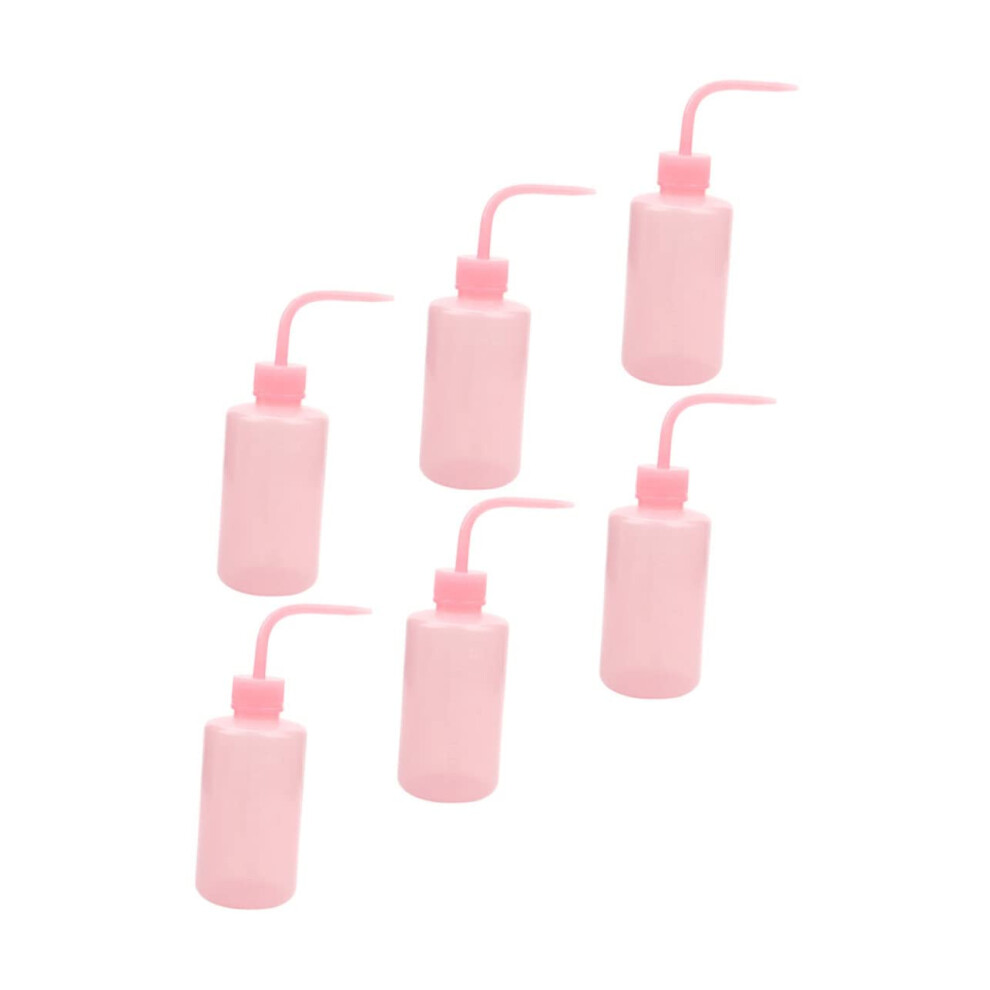 Pink 6Pcs Eyelash Wash Bottles Leak-Proof Squeeze Bottles For Eyelash Extensions Flexible Watering
