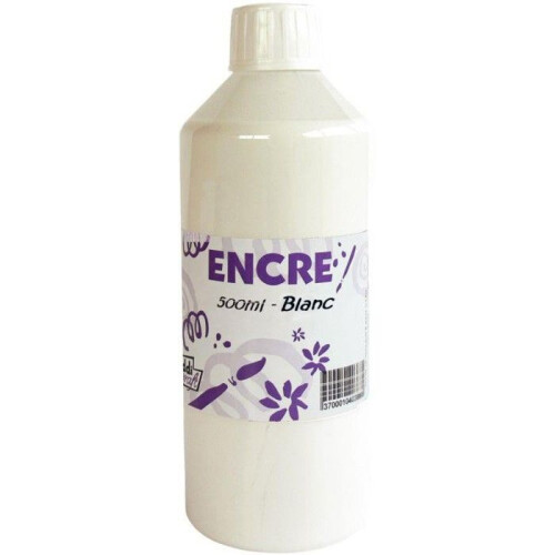 Flacon de 500 ml d'encre à dessiner blanc
