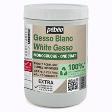 Gesso - Blanc - Enduit acrylique - Acrylique, aquarelle, huile - Monocouche - Pébéo - 945ml