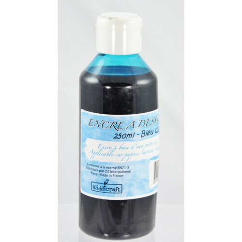 Encre à Dessiner Bleu Clair Cobalt 250 ml