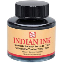 Encre de dessin - Talens - Chinesische Tinte - 30 ml - Noir - Résistante à l'eau