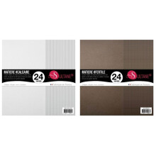 48 Scrapbooking-Papiere Kalk + Braun - 300g/m²