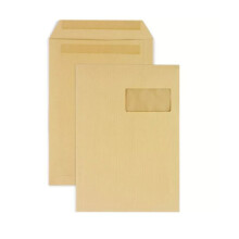 75 sacos de papel kraft com janela - 22,9 x 32,4 cm