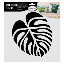 Textil-Schablone - Aladine - Tropisches Blatt - 28x28 cm - Kunststoff - Textilanpassung