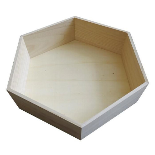 Estante hexagonal de madeira 36 x 31 x 10 cm 2