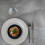60 x 60 cm high table - Round model white leg blue moon 4