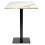 60 x 60 cm high table - Milan model white marble brass edges 1