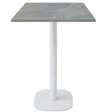 60 x 60 cm high table - Round model with white, rust-grey base