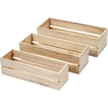 Casse di frutta - Stile antico - Set di 3 - Aperture sui lati - Marrone - Dimensioni variabili
