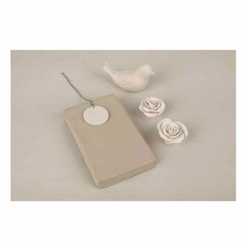 Lufttrocknender Lehm, 1kg, weiß 2