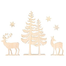 Motivos em madeira - RAYHER - 46322000 - Decorações de Natal - 6 peças - Madeira FSC 100%