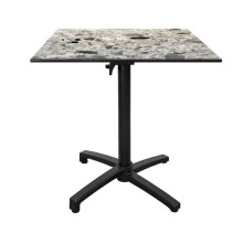 Klappbare Terrassentisch aus Compact HPL, Dekor Stein Cepp 70 x 70