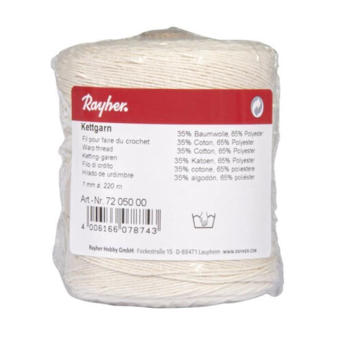Fio para crochê 1mm 220m, branco 2